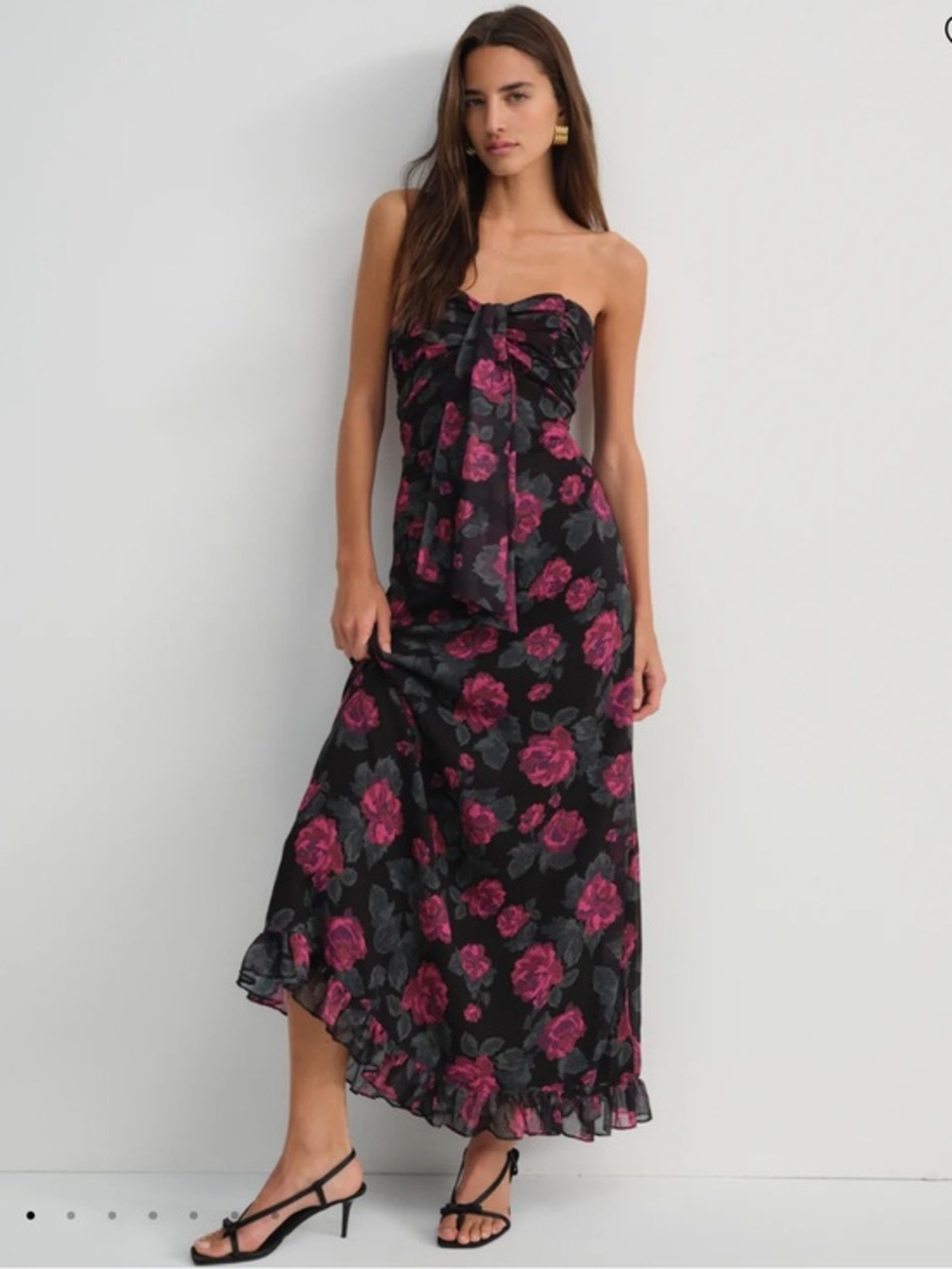 For Love and Lemons Teagan maxi dress black medium